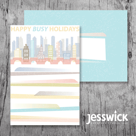 Busy Holidays greeting card